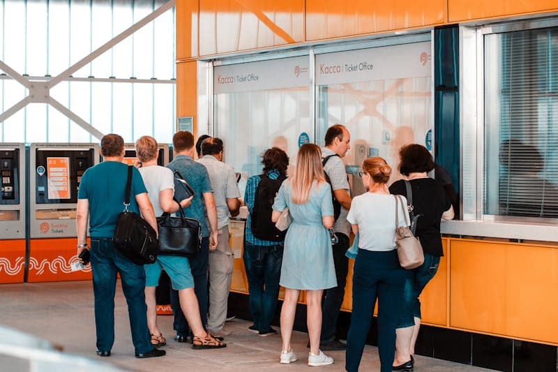 People waiting in a queue